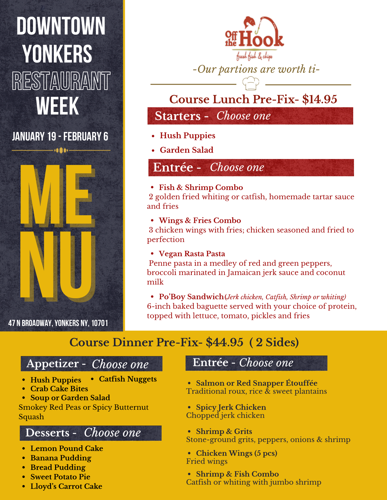 Restaurant Week Menu 1/19/26-2/6/26